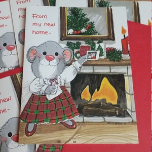 Vintage Christmas New Home Announcement Card ~ Suzy&#39;s Zoo Card  - Suzy Zoo Christmas Greetings From My New Home(GC10)