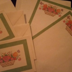 Vintage Stationery Collection ~ Elegant Flower Basket Stationery Collection