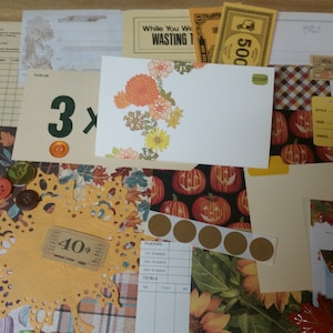 Autumn Fall Ephemera and Paper Pack / New & Vintage / DIY Kit