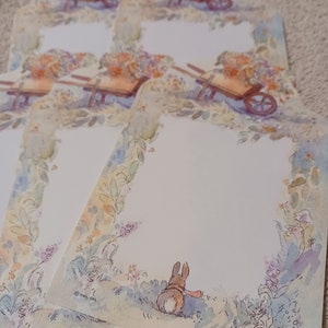 Vintage Hallmark Memo Sheets for Journaling & Scrapbooking * 5 Sheets * Paper Ephemera * Flower Garden