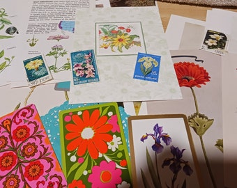 Botanical Vintage Ephemera Pack - Vintage Paper - Junk Journal Supply - Journal Kit - Vintage Pack - Journaling Pack - Flowers
