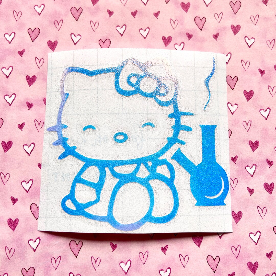 Hello Kitty Stoner Marijuana Bong Waterproof Decal Sticker Etsy