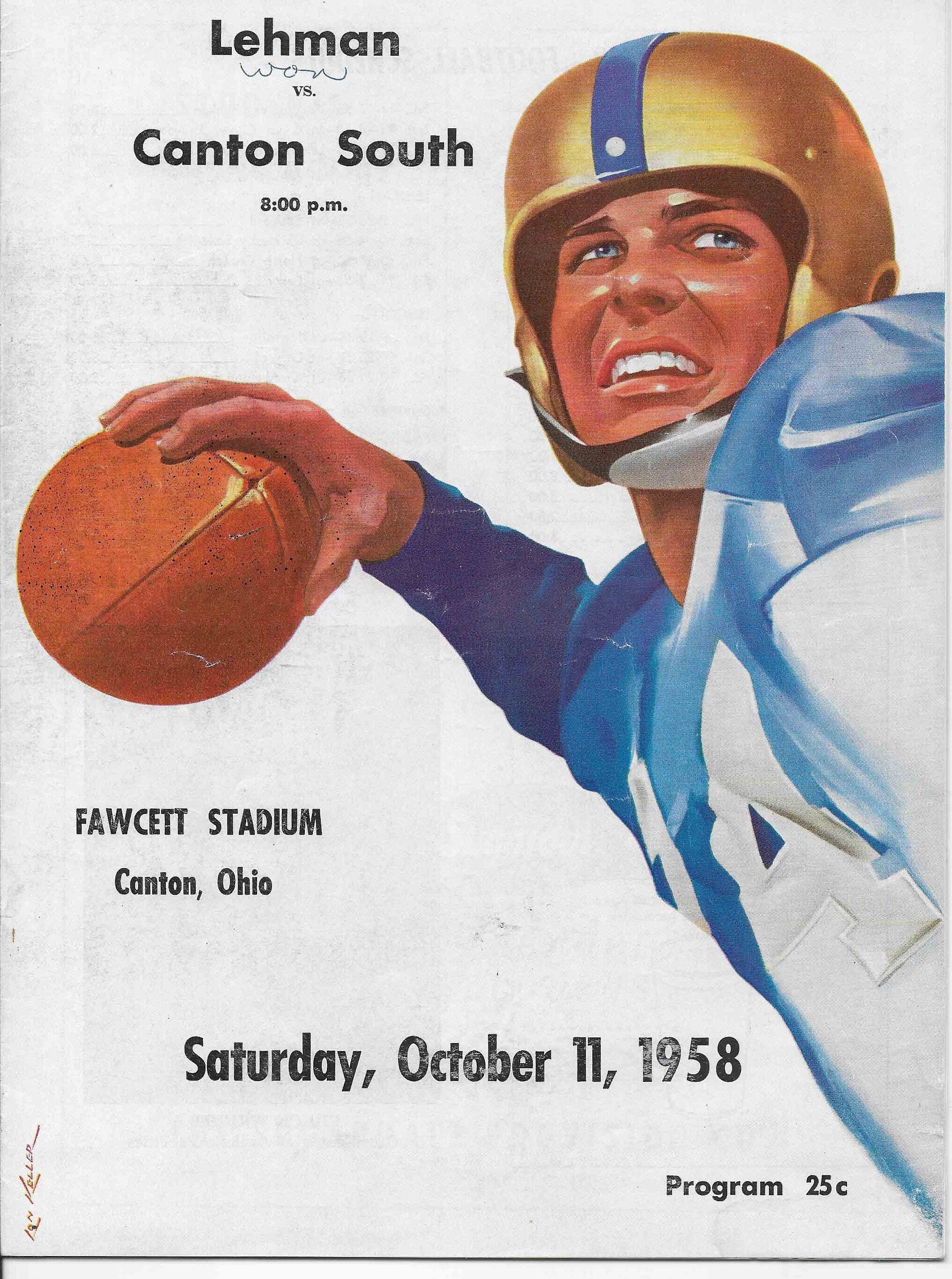 Memorabilia 1958 Canton Ohio Fawcett Stadium Lehman vs Canton South