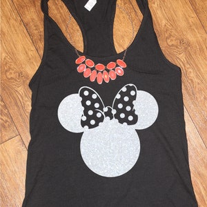 Mickey, Mickey Head Silhouette , Mickey Head Tank Top, Glitter Disney Shirt ,  Disney Mickey Shirt , Disney Head Shirt, Minnie Head Tank Top