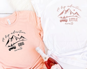 Große kleine Shirts. Sorority Family Shirts, kleine große Sorority Shirts, Adventure Awaits Big Little, große kleine Shirts Disney. T305