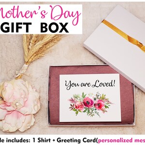 Caixa de presente para o dia das mães, presente personalizado para a mãe, presente para a filha do dia das mães, presente para a mãe, a melhor mãe de todos os tempos, camisa personalizada para a mãe GB1