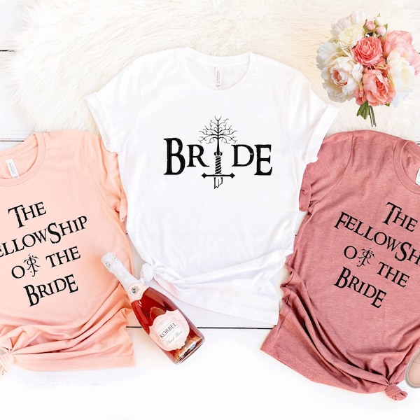 Bachelorette party shirts.Lord Bride.LoTR.Movie theme bachelorette shirt.Bridesmaid tank .BRIDE OF RINGS.Bridesmaids movie bachelorette T248