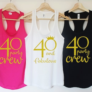 Cuarenta af. Camisa de cumpleaños número 40. Regalos de cumpleaños 40 para mujeres. 40th camisa de cumpleaños mujeres.40th Birthday Gift.Gift para ella.40 y Fabuloso T137