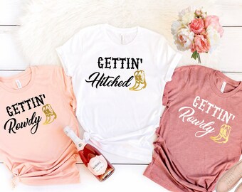Junggesellinnen-Party-Shirts. Gettin' hitched Junggesellinnenparty. Braut Party Shirts. Landfrauen junggesellinnen. Austin Houston T-Shirts T340