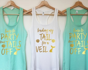 Bachelorette Party Tank Tops,Bridesmaid Gifts,Mermaid Shirt,Mermaid Bachelorette,Custom Mermaid Tank Tops,mermaid bachelorette shirts T313