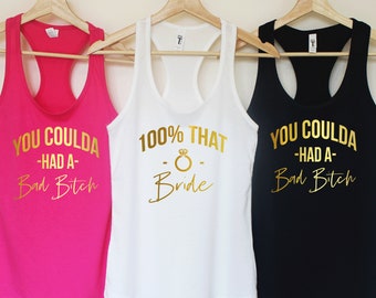 Bachelorette Party Shirts, The Party Shirts, Bridesmaid Shirts, Wine Party Tanks,That Bride Bachelorette Party, Vino Before Vows Shirts T358
