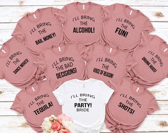 Bachelorette party shirts.I'll Bring The Fun.Bridal party shirts.Bridesmaid gift.Bridesmaid tank top.Wedding shirt.Bachelorette shirts T155