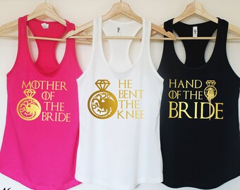 Bachelorette party shirts.Bride Shirt.He Bent the Knee.Bridesmaid gift.Bridesmaid tank top.Wedding shirt.Bachelorette party. T146