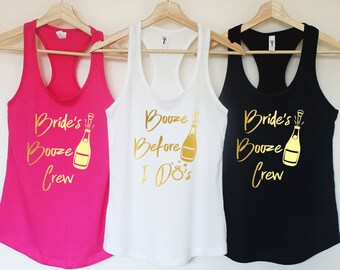 Bachelorette party shirts. Bachelorette party tank tops. Bad and Boozie tank. Bridesmaid gift. Bride and boujee. Bridal party shirts. T438