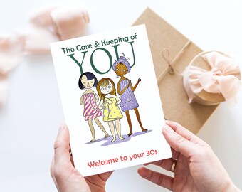 Biglietto di auguri di compleanno, Regalo di compleanno personalizzato, Biglietto di compleanno, American Girl Card, Biglietto di 30 ° compleanno, Regalo di compleanno per le donne C19