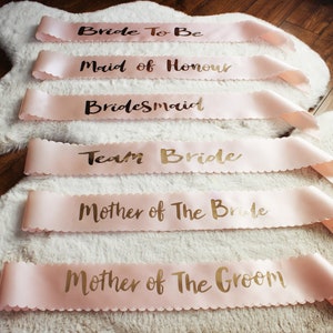 Bride to Be Sash - Maid of Honour Sash - Team Bride Hen Party Individual Sash  - Bridal Shower Party Accessory Bachelorette Party Decoration