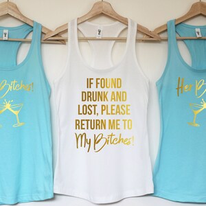 Bachelorette Party Tank Tops, Beach Bachelorette, Mermaid Bachelorette, Cheers Bitches shirt, Beach Party Shirts, Miami Bachelorette, T295 image 4