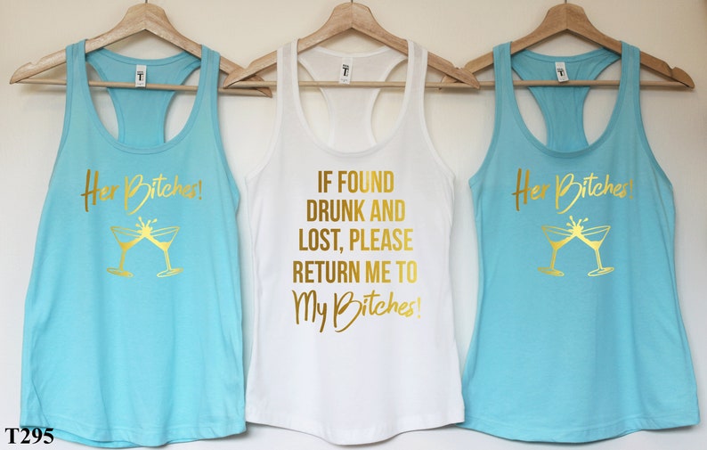Bachelorette Party Tank Tops, Beach Bachelorette, Mermaid Bachelorette, Cheers Bitches shirt, Beach Party Shirts, Miami Bachelorette, T295 image 4