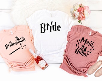 Camisas de despedida de soltera. Set de camisas de despedida de soltera temáticas de magos.Regalos de dama de honor. Camiseta sin mangas de dama de honor. Despedidas de soltera T152