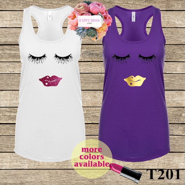 Eyelashes and Lip Shirt.Lashes Tank.Lip Shirt.Eyelashes Tank Top.Lashes and Lips Women's.Fashion Shirt Tshirt Tee Girls Gift Girly T201