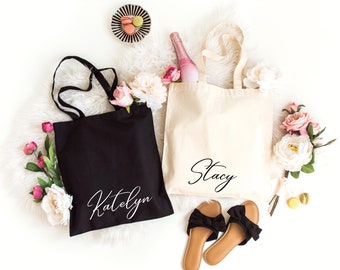 Bridesmaid tote bag, Personalized Tote Bags, bridesmaid gift, bachelorette tote bag, bridal party tote bags, wedding tote, bride tote B2