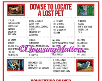 Tabla del péndulo de radiestesia: Usa la radiestesia para localizar una mascota perdida