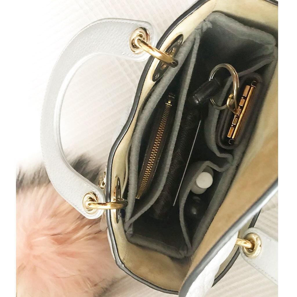  DGAZ Silk Purse Organizer Insert For Lady-Dior Micro/Mini/S/M/L  bags，Silky Smooth Bag Organizer，Luxury Handbag & Tote Shaper（Craie，Micro） :  Clothing, Shoes & Jewelry