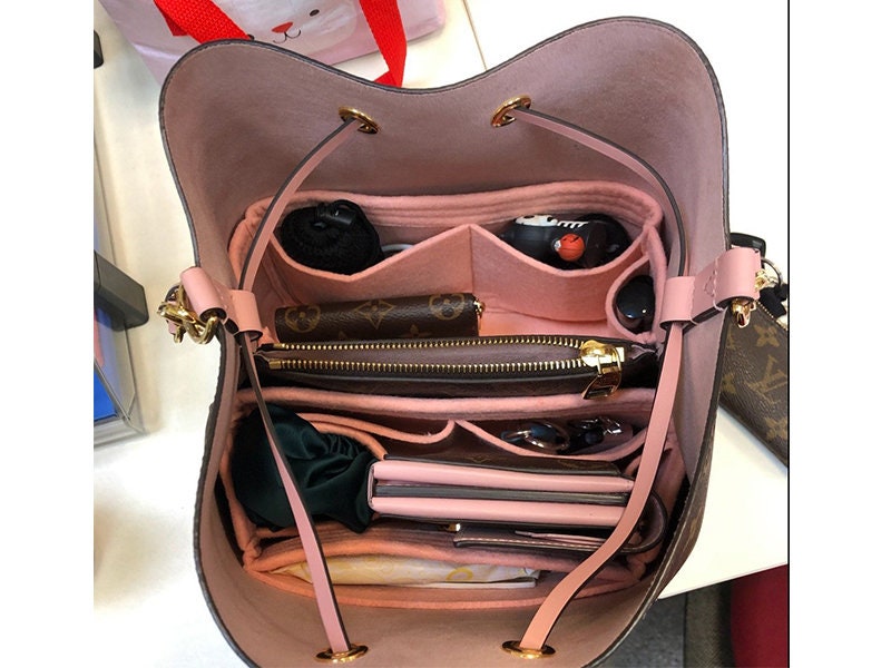 NÉONOÉ Neonoe MM Bucket Bag Red Pink Inserts Organizers 