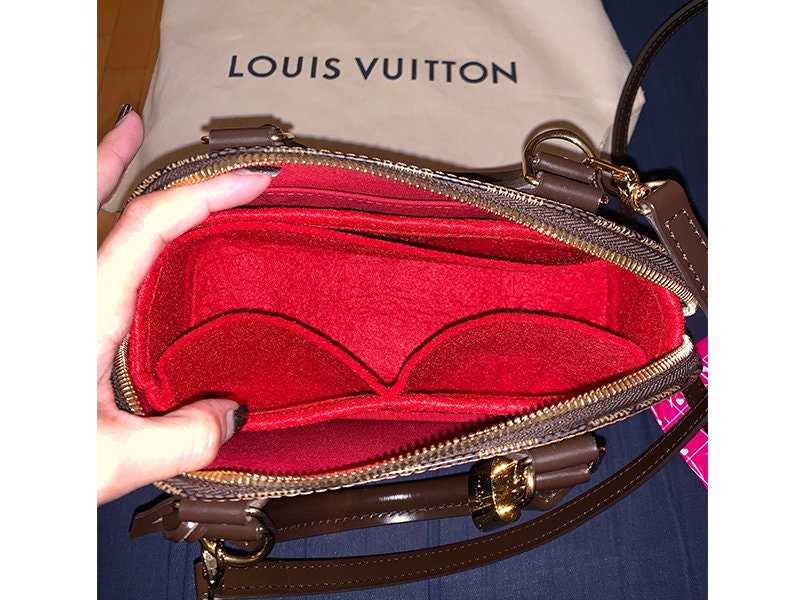 NEW! LV Alma BB Luxury Purse Organizer Insert Liner Protector cherry red  Only @AlgorithmBags® Exclusive design for Louis Vuitton