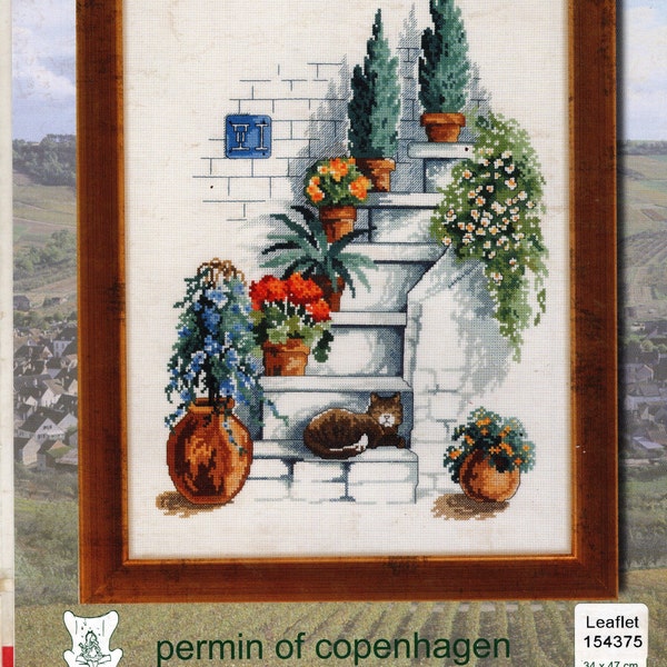 Permin of Copenhagen "Stairway" cross stitch chart