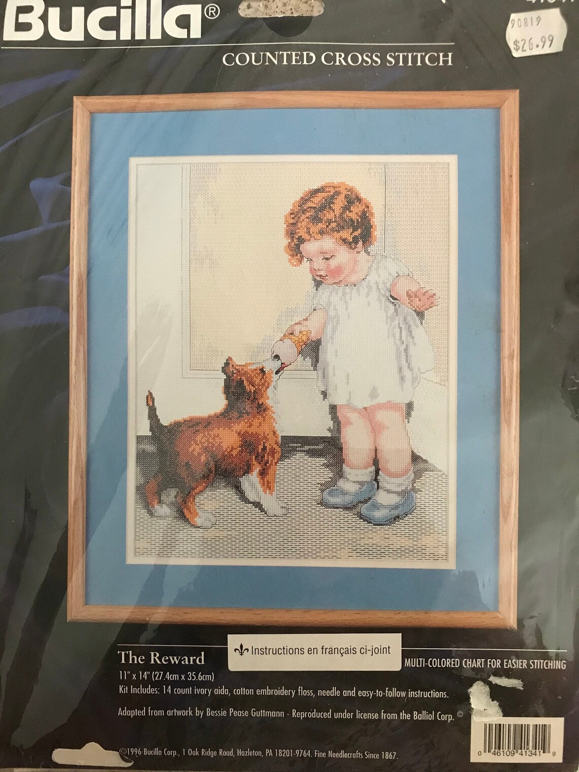 Bucilla counted cross stitch kit 'The Reward Etsy