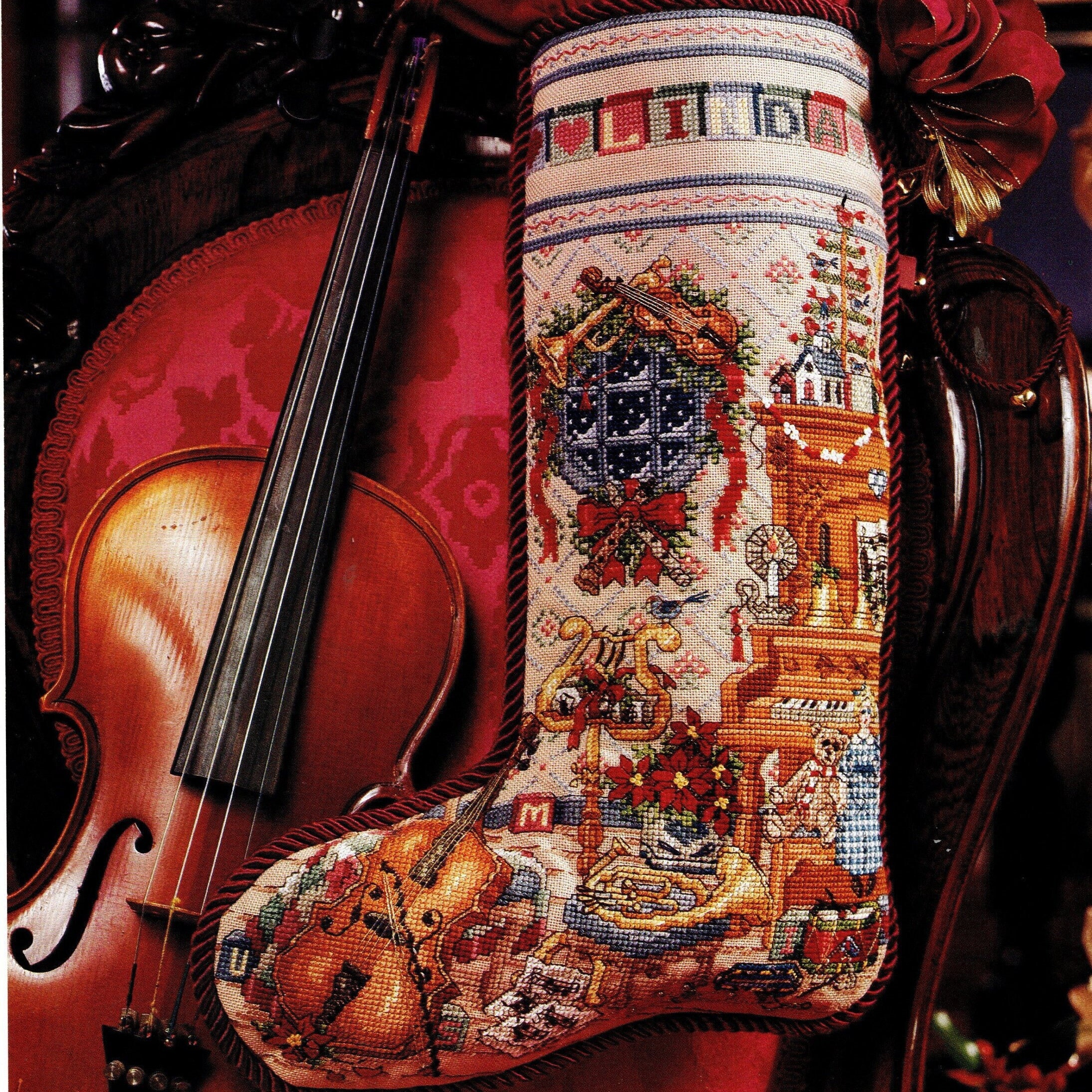Musical Christmas Stocking Cross Stitch Pattern INSTANT DOWNLOAD Etsy