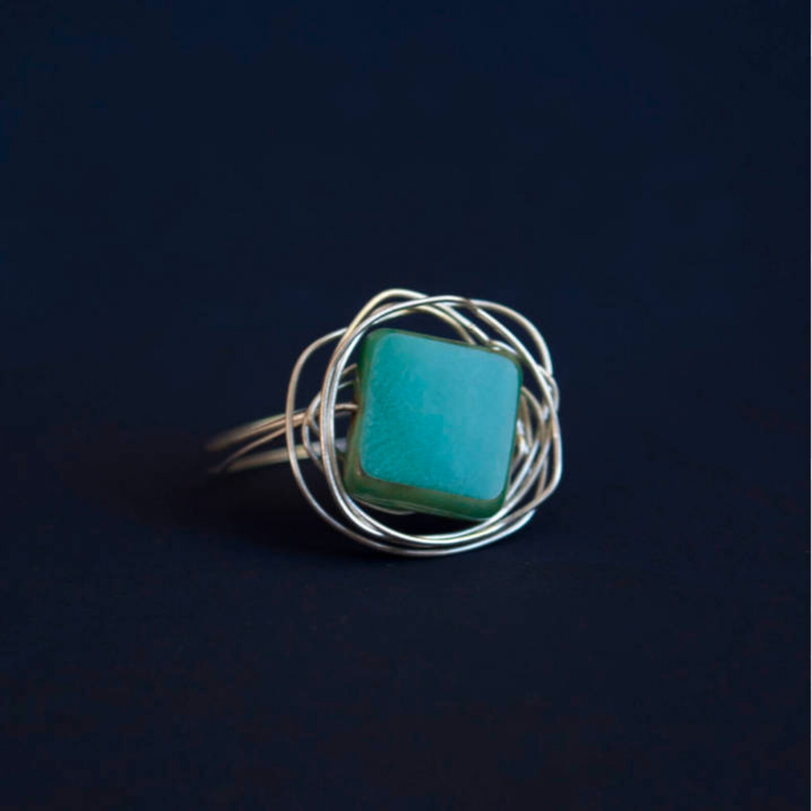 Handcrafted, Customizable Wire & Stone Ring - Etsy