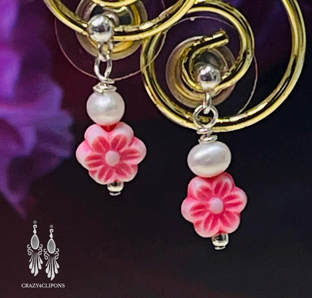 Pierced or Clip-on Earrings Kids Tiny Freshwater Pearl Itty Bitty Girl ...