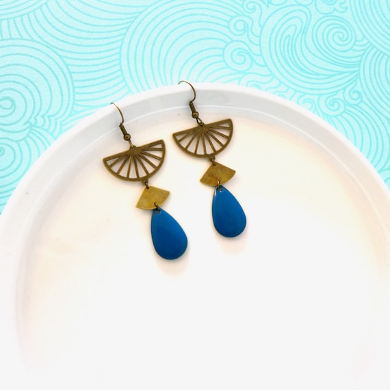 Petrol clearance blue earrings