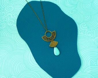 Collier Sautoir Turquoise Réminiscence - Pierre Naturelle - Thème Attrape-rêve - Neuf (sans Emballage)