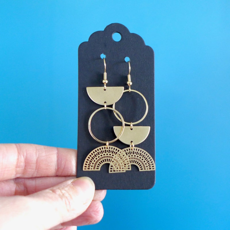 Bold Multicolor Asymmetric Mismatch Earrings