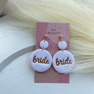 Bride Earrings Bridal Shower Bachelorette Lightweight