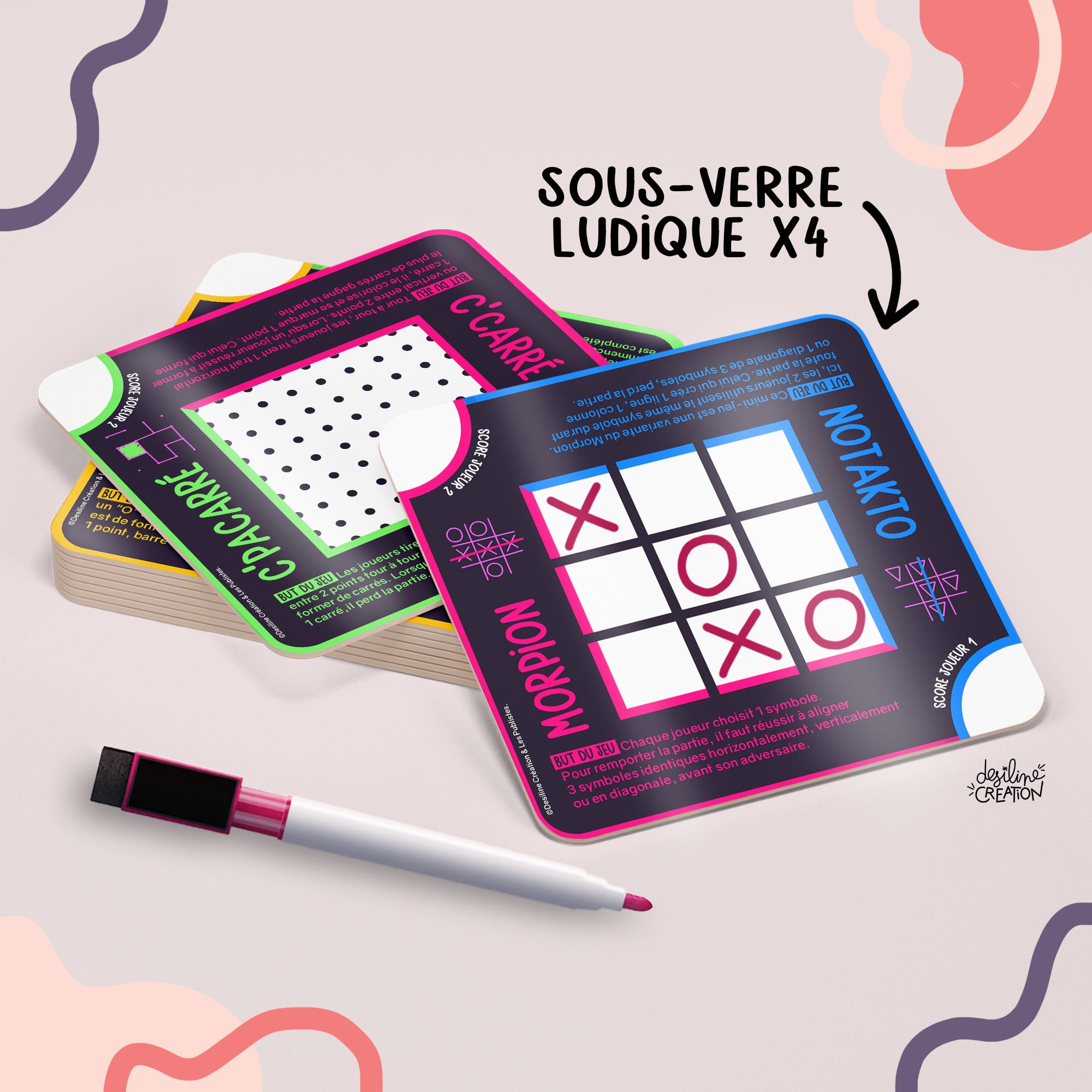 Pack | Sous-Verre Ludique X4