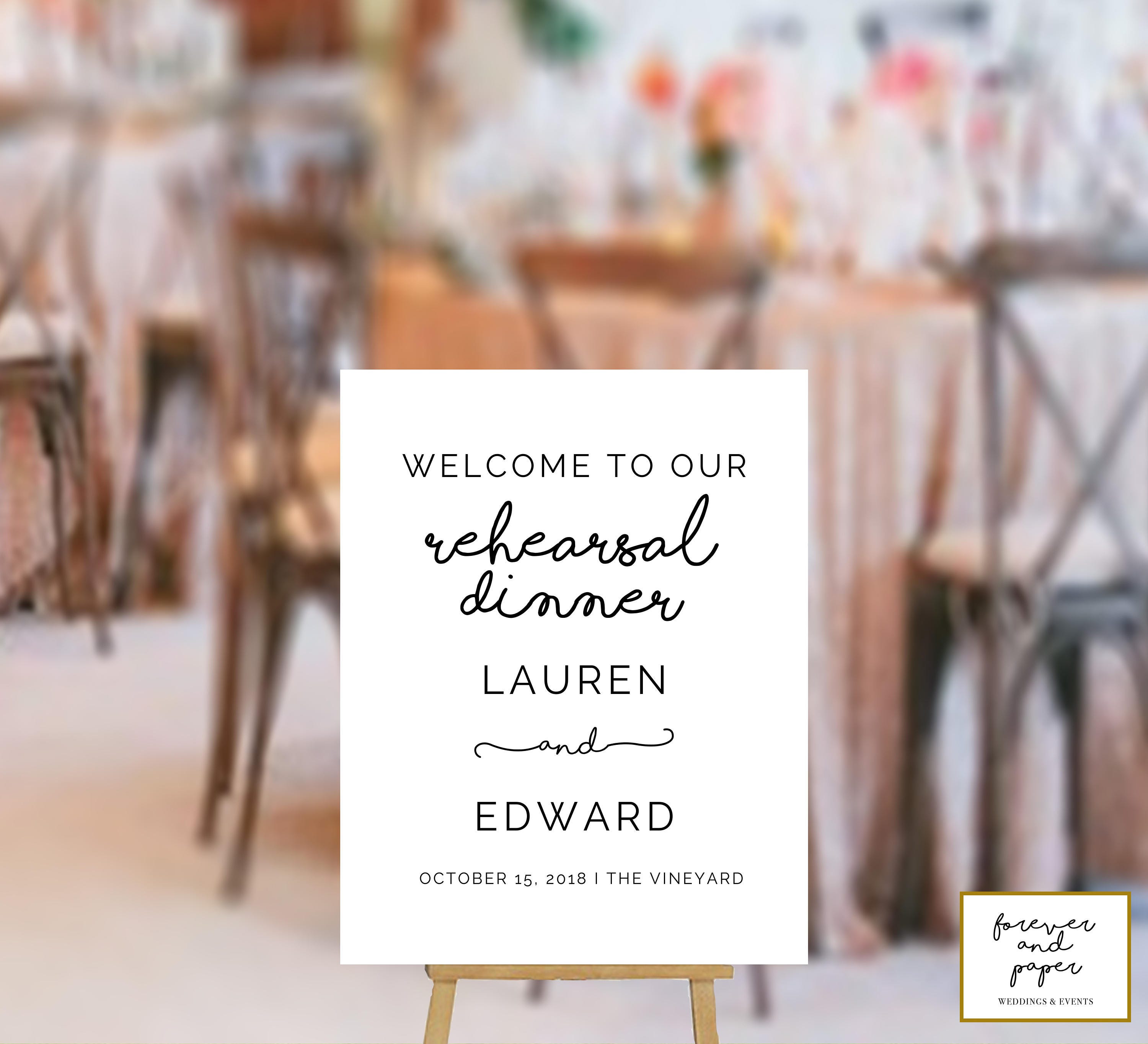Rehearsal Dinner Decorations Rehearsal Dinner Sign Printable Etsy
