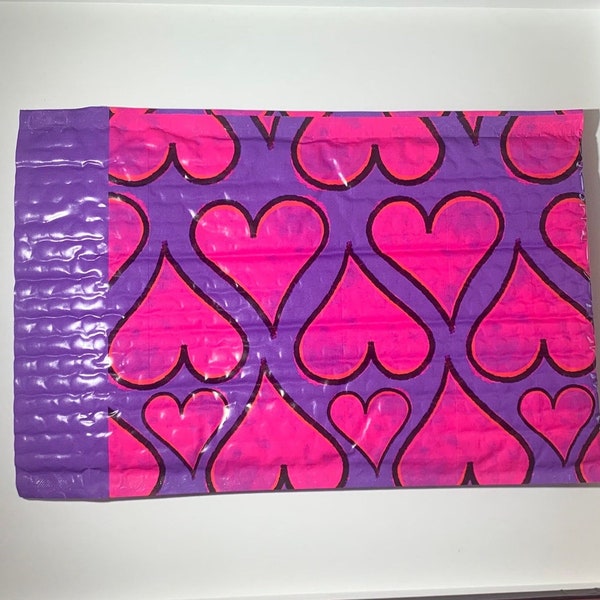 Pretty Pink and Purple Hearts Bubble Mailers