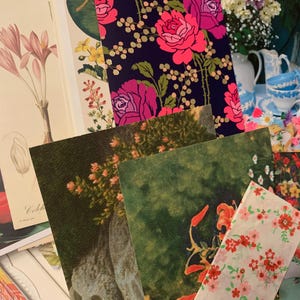 Floral/Garden Scrap Paper Pack - Stationery and Stickers - Approximately 25 Pieces