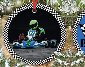 Custom Go Kart Photo Ornament| Holiday| Christmas| Décor|