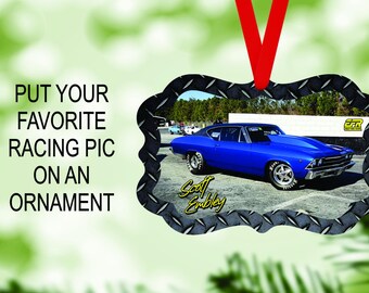 Custom Photo Ornament| Dark Diamond Plate| Holiday| Christmas| Décor|