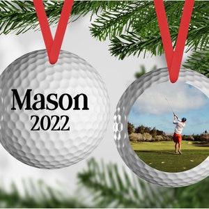 Golf Photo Ornament |Double Sided Sports Ornament | Holiday| Christmas| Décor|