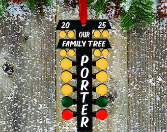 Drag Racing Tree Ornament| Holiday| Christmas| Décor|