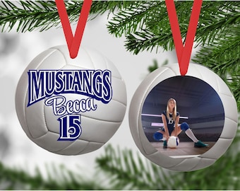 Personalized Volleyball Photo Ornament, Custom Team Gift