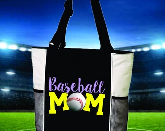 Baseball Mom Tote | Custom Sports Zippered Bag