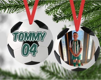 Custom Photo Soccer Ornament, Personalized Gift