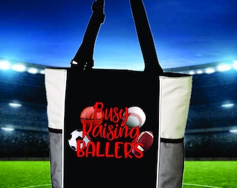 Sports Mom Tote: Zippered Top, Adjustable Handles